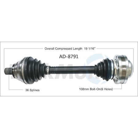 Surtrack Axle Cv Axle Shaft, Ad-8791 AD-8791